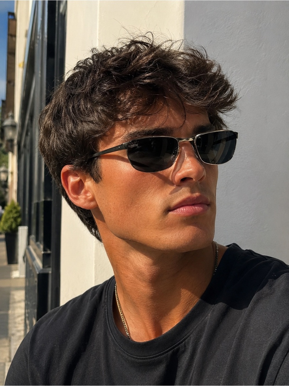 Y2K Ray-Ban RB3190 Flight 005/40 Men’s Rectangle Silver Metal Mirror Lens